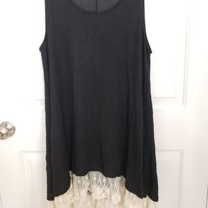 Flying Daisy Black and Lace Sleeveless Dress